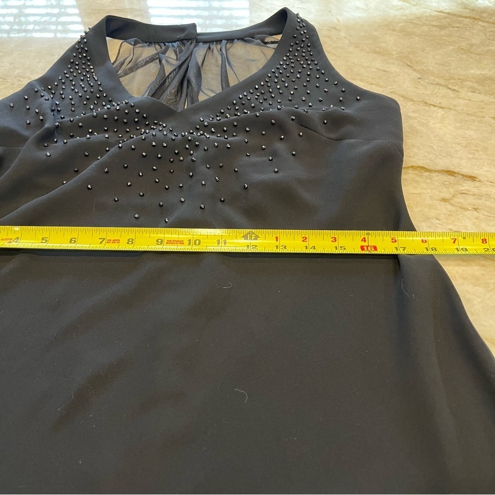 VINTAGE SL Fashions | Midi Dress Halter Style Black Beaded Dress | Size 12 - Picture 7 of 12